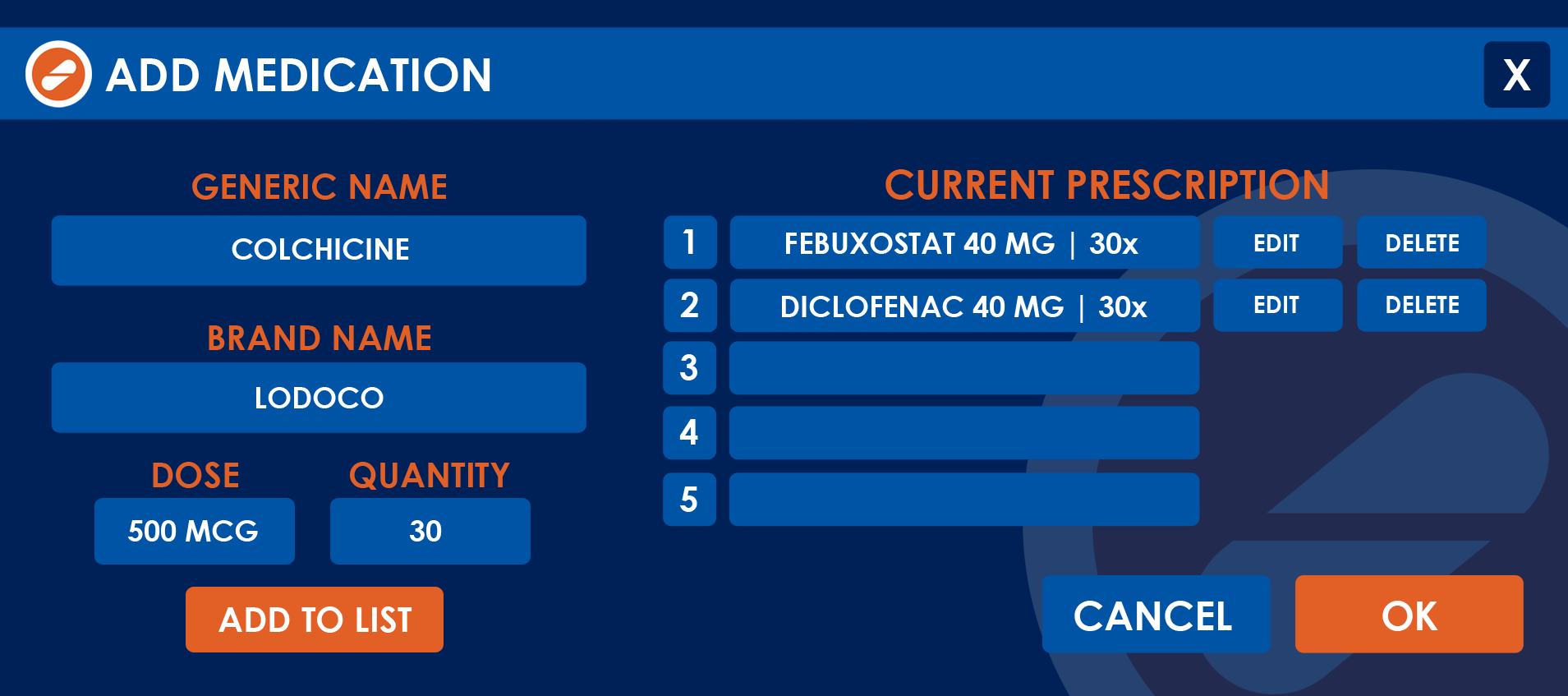 Daley Dose user interface screenshot
